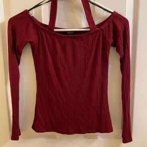 Forever 21 burgundy/maroon off the shoulder top